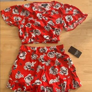 Floral Print Shorts & Top Set